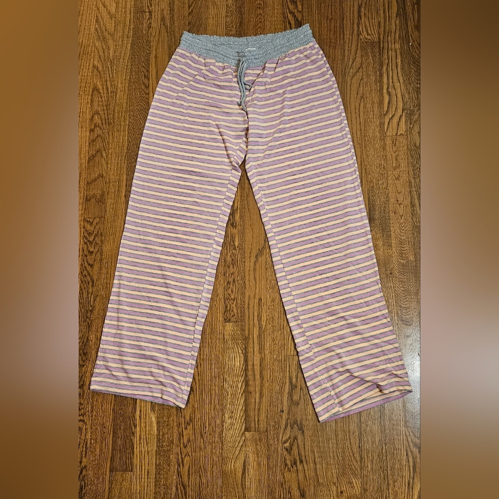P.J. Salvage Gray Lounge Pants with Purple and Yellow Stripes